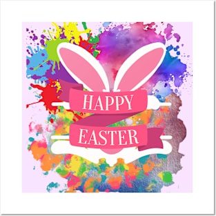 Paint Splash Happy Easter Posters and Art